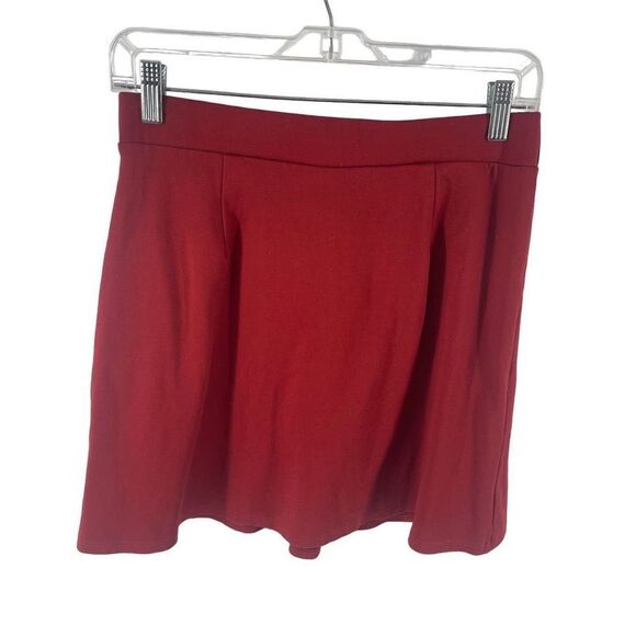ModCloth Pleated skater Skirt Mini Flared Elastic Waist Stretch Red Size Medium - Picture 10 of 12